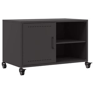 vidaXL TV skapītis, melns, 68x39x43,5 cm, tērauds