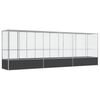 vidaXL putnu māja, sudraba krāsa, 626,5x107x212 cm, tērauds