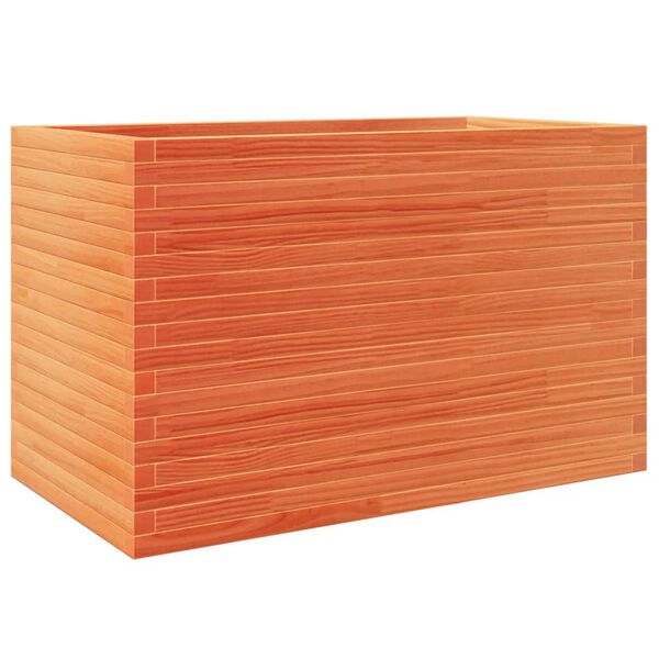vidaXL dārza puķu kaste, vaska brūnas, 110x60x68,5cm priedes masīvkoks