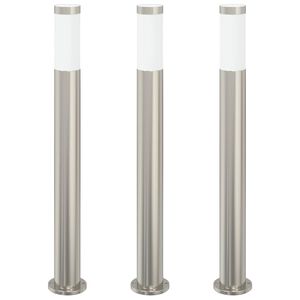 vidaXL stabveida gaismekļi, 3 gab., 80 cm, nerūsējo&scaron;ais tērauds, IP44