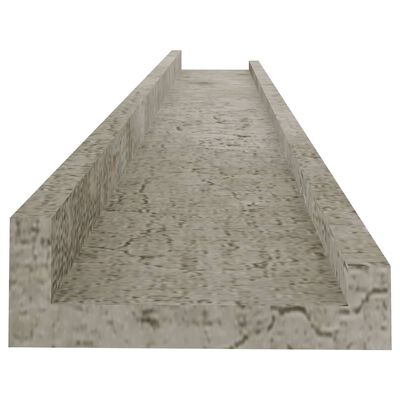 vidaXL sienas plaukti, 4 gab., betona pelēki, 80x9x3 cm