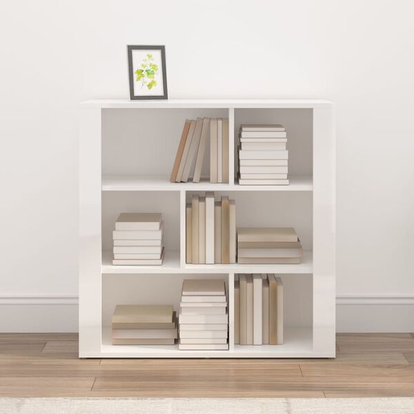 vidaXL plaukts, spīdīgi balts, 80x30x80 cm, inženierijas koks