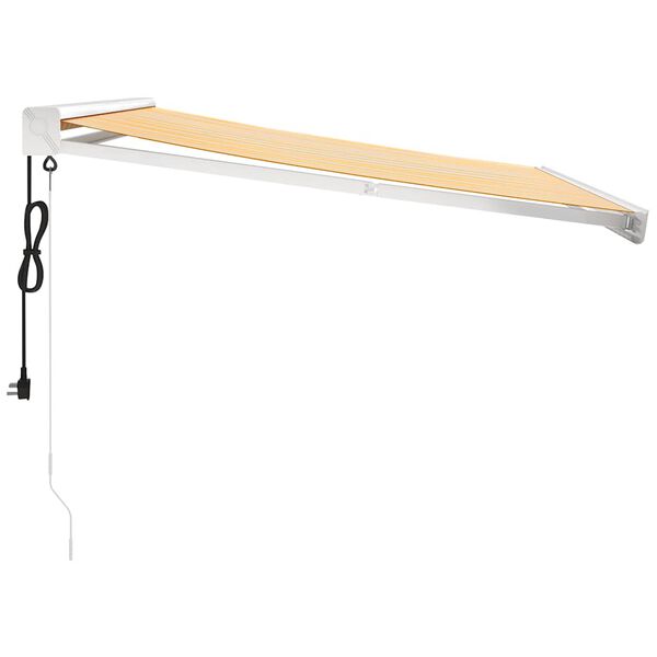 vidaXL izvelkama markīze, dzeltena, balta, 3,5x2,5m, audums, alumīnijs