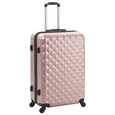 vidaXL cieto koferu komplekts, 3 gab., ABS, zeltaini rozā