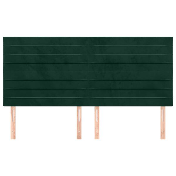 vidaXL galvgalis, tum&scaron;i zaļ&scaron;, 200x5x118/128 cm, samts