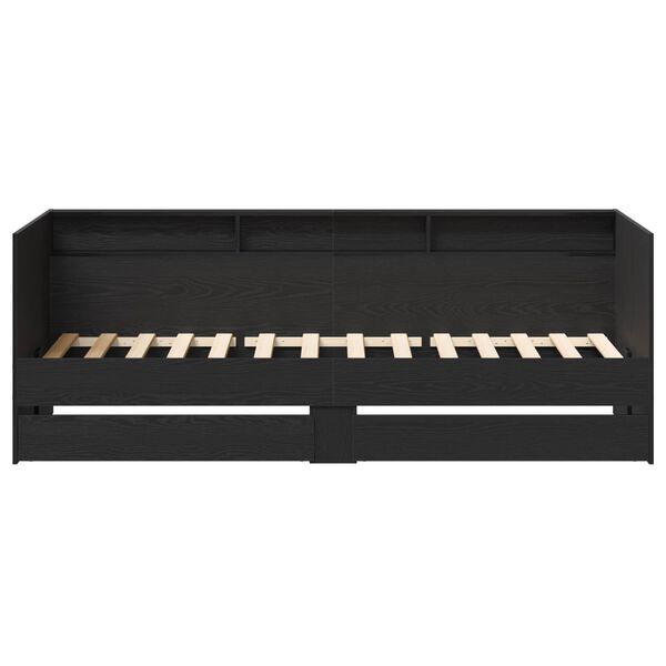 vidaXL Diena gulta ar atvilktni Pelēka 90 x 200 cm Inženierijas koks