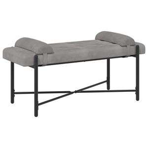 vidaXL Poga-pufēta sola ar spilveniem Gai&scaron;i pelēka 110 x 40 x 46 cm