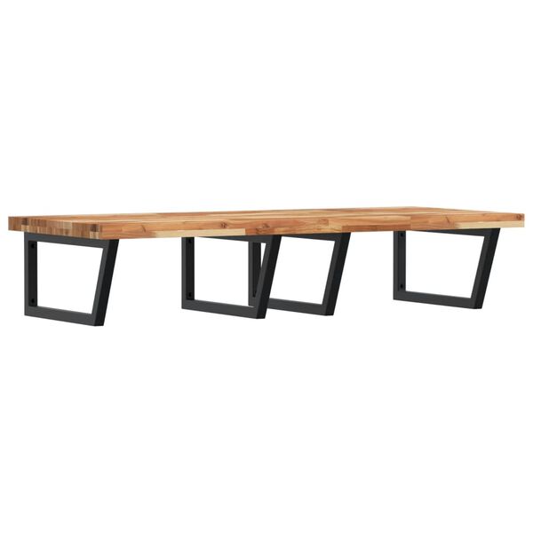 vidaXL izlietnes plaukts, stiprināms pie sienas, tērauds, akācija