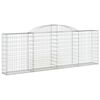 vidaXL arkveida gabiona grozs, 300x30x100/120 cm, cinkota dzelzs