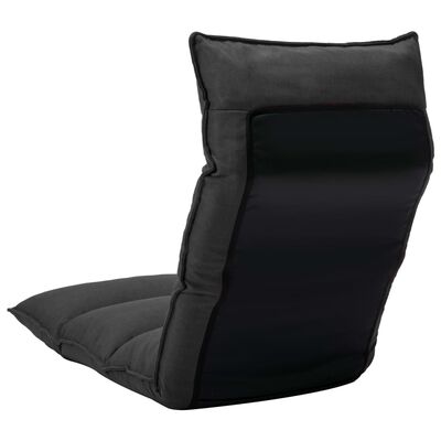 vidaXL salokāms grīdas krēsls, melns audums