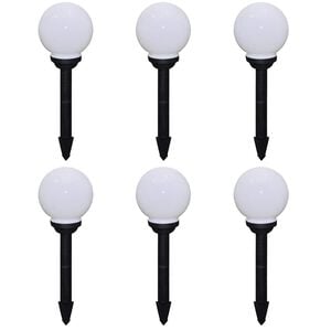 vidaXL āra lampas, 6 gab., LED, 20 cm, ar zemes mietiņiem