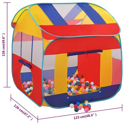 vidaXL rotaļu telts ar 550 bumbiņām, 123x120x126 cm