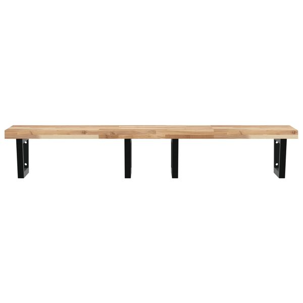 vidaXL izlietnes plaukts, stiprināms pie sienas, tērauds, akācija