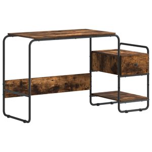 vidaXL Galds ar uzglabā&scaron;anu Kūpināts ozols 131,5 x 50 x 75,5 cm