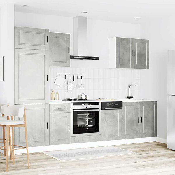 vidaXL 7-daļīgs virtuves skapītis komplekts, Porto, betona pelēks