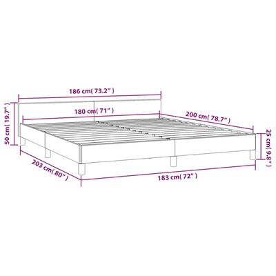 vidaXL gultas rāmis ar galvgali, balts, 180x200 cm, mākslīgā āda