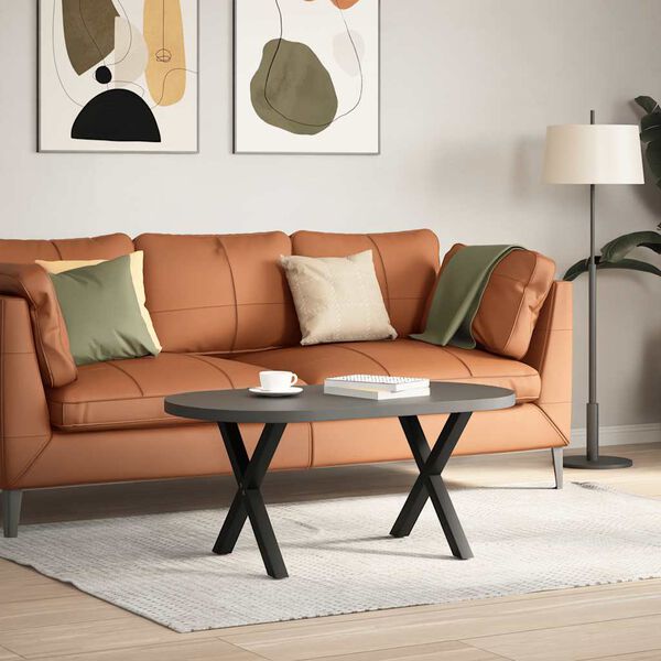 vidaXL kafijas galdiņa kājas, 2 gab., X-veida, melnas, 50x(42-43) cm, tērauds