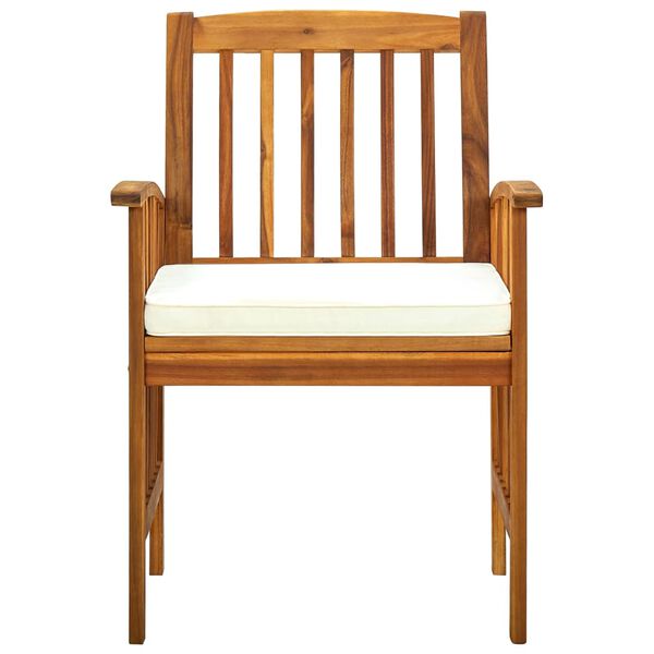 vidaXL dārza krēsli ar matračiem, 8 gab., akācijas masīvkoks