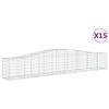 vidaXL arkveida gabiona grozi, 15 gb., 400x50x60/80cm, cinkota dzelzs
