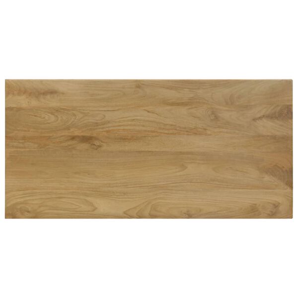 vidaXL virtuves galds, 115x55x76 cm, mango masīvkoks un tērauds
