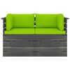 vidaXL 2-vietīgs dārza pale&scaron;u dīvāns ar matračiem, priedes masīvkoks