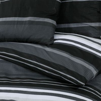 vidaXL gultasveļas komplekts, melns un balts, 200x200 cm, kokvilna