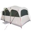 vidaXL Ģimenes telts ar jumtu Balts un zaļ&scaron; 435 x 255 x 216 cm