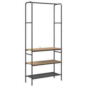 vidaXL Apģērba statīvs ar plauktu Artisānā ozols 77 x 30 x 171 cm