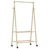 vidaXL drēbju statīvs ar plauktiem un riteņiem 96x45,5x155,5cm bambusa