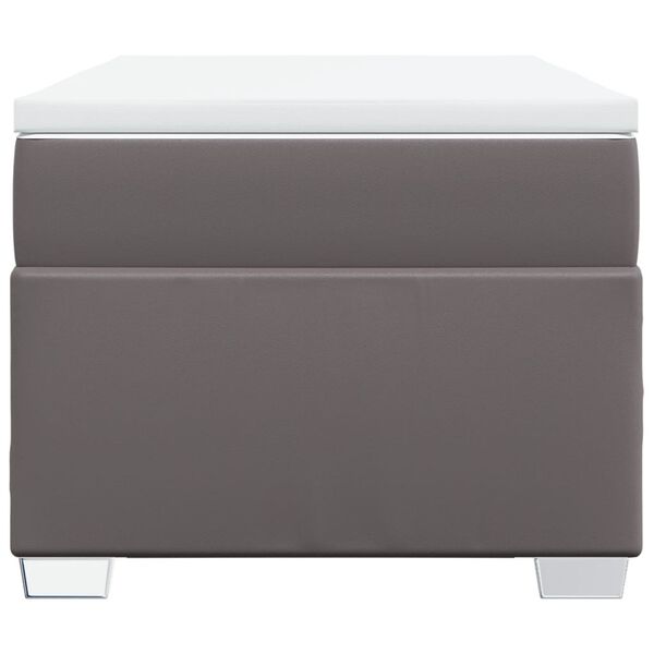 vidaXL atsperu gulta ar matraci, pelēka, 90x200 cm, mākslīgā āda