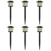 vidaXL Āra saules gaismas ar zemes tapas 6 pcs Silti balts 38,5 cm PP
