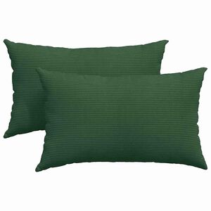 vidaXL Dīvāna spilveni 2 pcs Tum&scaron;i zaļ&scaron; 50 x 30 cm Korduroja audums