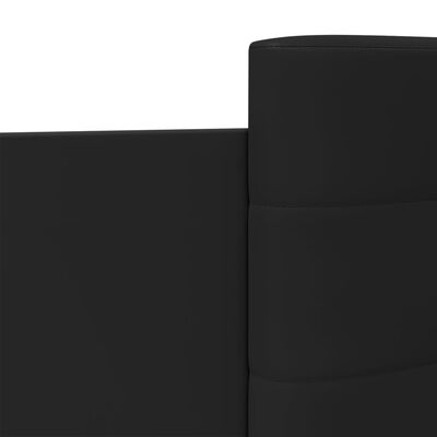 vidaXL gultas rāmis ar galvgali un LED, melns, 75x190 cm