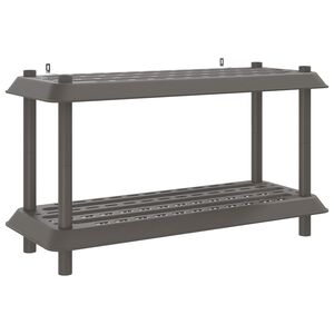vidaXL Plauktu vienība 2 līmeņi 100 x 40 x 55,5 cm PP Gai&scaron;i pelēka