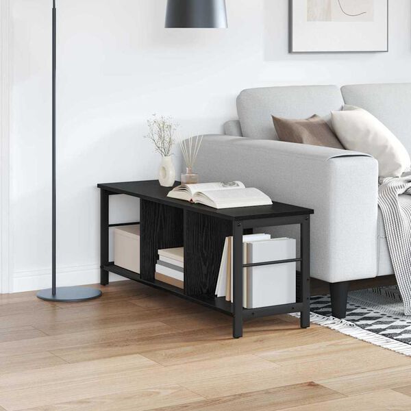 vidaXL Grāmatu plaukts Melns ozolkoks 102 x 32 x 40,5 cm