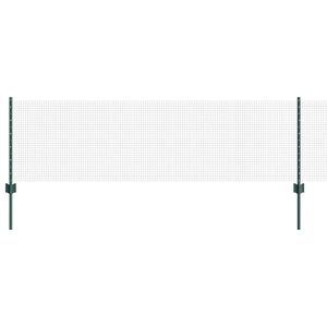 vidaXL Metināts žogs ar stabiem 100 x 0,6 m PVC pārklāts tērauds Zaļa