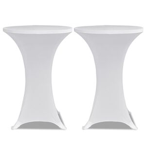 vidaXL Elastīgs galdauts stāvgaldiem 60 cm 2 gab. balts