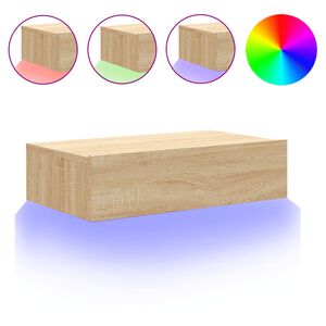 vidaXL TV skapītis ar LED apgaismojumu, ozolkoka krāsa, 60x35x15,5 cm