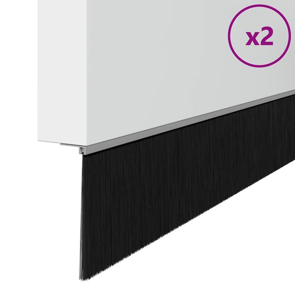 vidaXL Skrūvējami durvju birstes blīvējumi 2 pcs Sudraba 100 cm