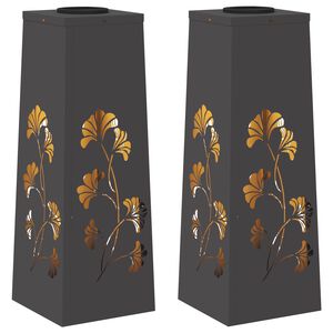 vidaXL Saules LED ceļa gaisma 2 gab. Silti balts 18 x 18 x 50 cm