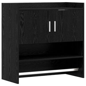 vidaXL Sienas plaukts Pie sienas Melns ozols 80 x 36 x 80 cm