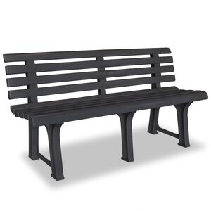 vidaXL dārza sols, 145,5 cm, plastmasa, antracītpelēks