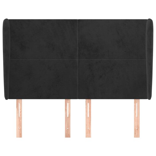 vidaXL galvgalis ar malām, 147x23x118/128 cm, melns samts