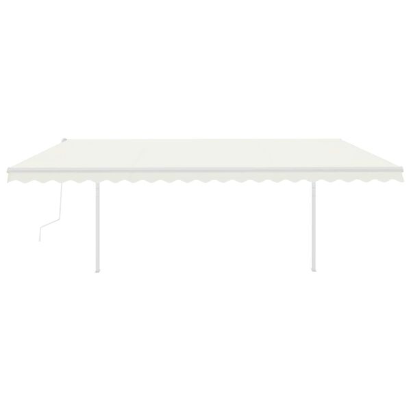 vidaXL izvelkama markīze ar kātiem, 5x3 m, automātiska, krēmkrāsas