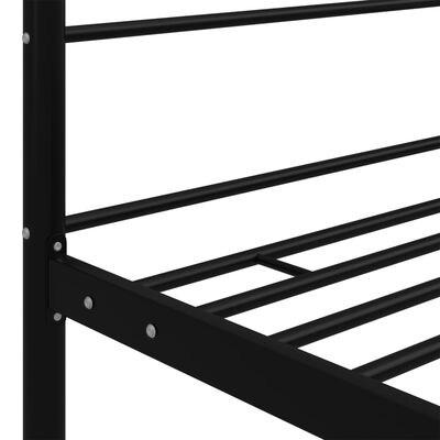 vidaXL gultas rāmis ar nojumi, melns, metāls, 100x200 cm