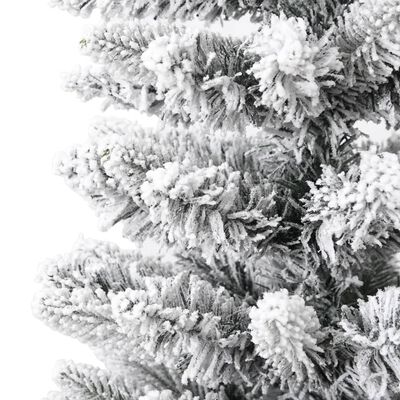 vidaXL mākslīgā Ziemassvētku egle ar sniegu, šaura, 210 cm, PVC&PE