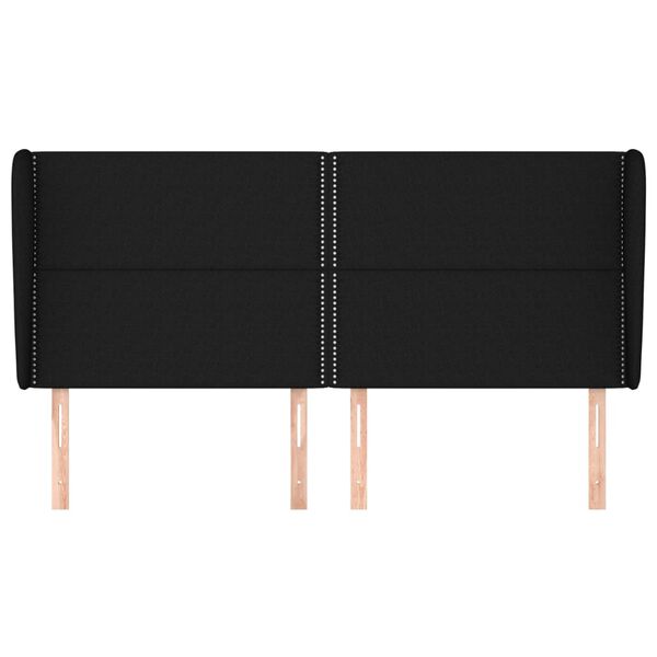 vidaXL galvgalis ar malām, 183x23x118/128 cm, melns audums