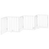 vidaXL suņu vārti ar durvīm, salokāmi, 6 paneļi, 300 cm, papeles koks