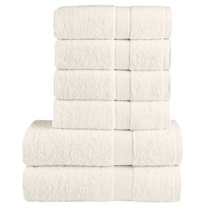 vidaXL dvieļu komplekts SOLUND, 6 gab., krēmkrāsa, 600 gsm