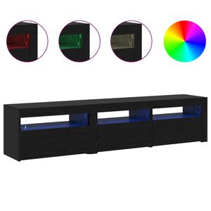 vidaXL Televizora skapī&scaron;a 2 pcs Melns ozolkoks 180 x 35 x 40 cm